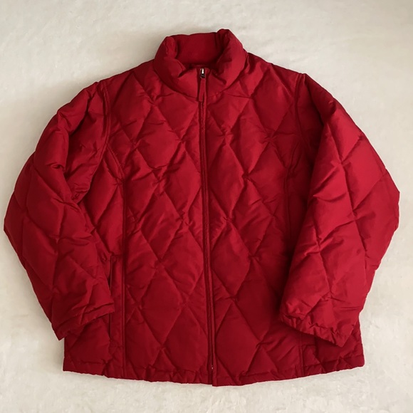 {VTG} Eddie Bauer | Diamond Quilted Premium Goose Down Full Zip Puffer Coat (1X) - Picture 16 of 16